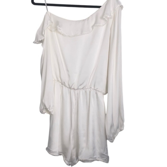 Karina Grimaldi Leslie Silk Romper in White Small - Picture 3 of 4